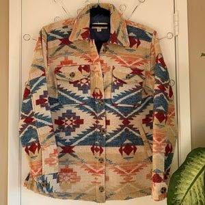 NWOT - Idyllwind Southwestern Stripe Print Button-Down Shacket Jacket